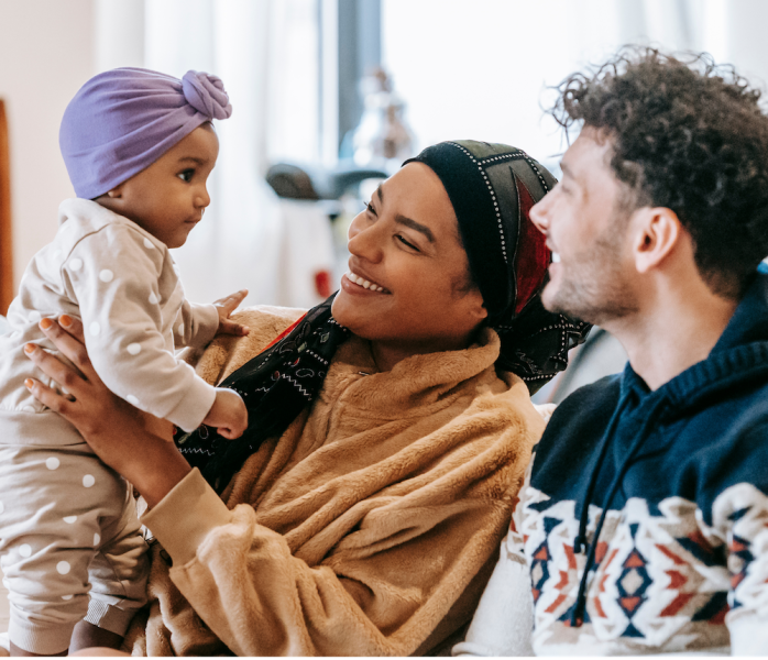Family one baby mom dad